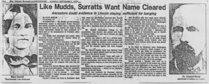 "Like Mudd, Surratts Want Name Cleared" - NARA - 139984 (cropped)
