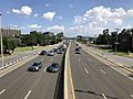 2021-08-25 15 56 12 View east along New Jersey State Route 4 (MacKay Highway) from the pedestrian overpass at Bergen County Route 68 (Main Street) in River Edge, Bergen County, New Jersey
