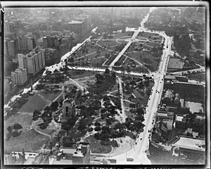 Aerial view of Hyde Park, Sydney, ca. 1934