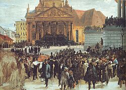 Aufbahrung der Märzgefallenen (1848) Adolf Friedrich Erdmann von Menzel (Hamburger Kunsthalle)