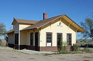 The old Boone Santa Fe Railroad depot that now serves as the town hall.
