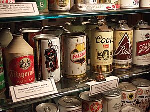 Cans on display at the Beer Can Museum.jpg
