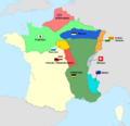 Carte d'occupation france 1815