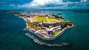 Aerial view of Castillo San Felipe del Morro and Old San Juan