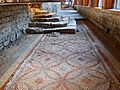 Chedworth Roman Villa 2012 - West wing corridor mosaic south end