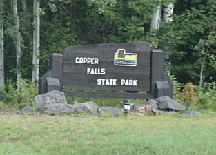 Copper Falls State Park Sign