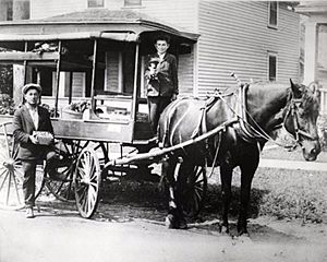 David and Harry Silverman in their fruit peddling cart, St. Paul (4418714855)