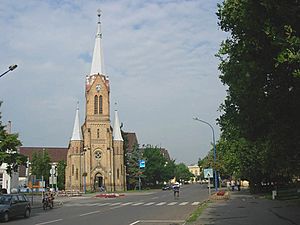 Near the center of the town with Lutheran Church