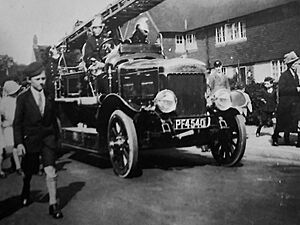 Fire engine, church parade, Leatherhead, Surrey, 1928
