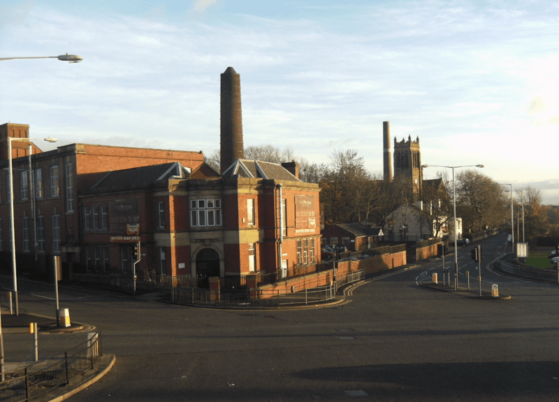Hollinwood, factory & church