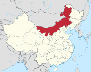 Inner Mongolia in China (+all claims hatched)