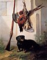 Jean-Baptiste Oudry - Hound with Gun and Dead Game - WGA16780