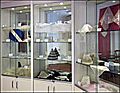 Lace Guild Museum, view of display cabinets, March 2013
