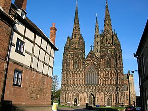 Lichfield cathedral, west front