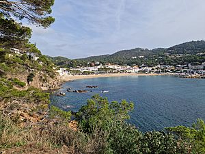 The town of Llafranc viewed from the headland that separates it from Calella.