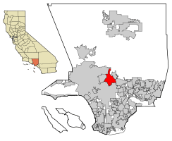 Location of Glendale in Los Angeles County, California