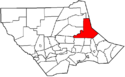 Map of Lycoming County Pennsylvania Highlighting Plunketts Creek Township.png
