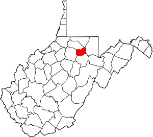 Map of West Virginia highlighting Taylor County