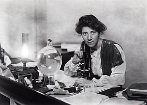 Marie Stopes in her laboratory, 1904 - Restoration