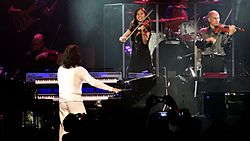 Mary Simpson and Samvel Yervinyan perform at Yanni's Concert in Bangalore (India) on 18-April-2014 as part of Yanni's 2014 World Tour