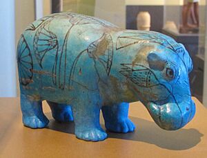 Medio regno, XII-XVII dinastia, ippopotamo in faience, 1938-1539 ac ca. 01