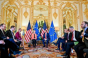 Meeting between Ursula von der Leyen & J. D. Vance during the AI Action Summit, Paris, France - 2025