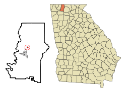 Location in Murray County and the state of Georgia