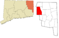 Northeastern Connecticut incorporated and unincorporated areas Ashford highlighted