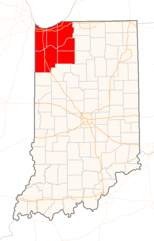 Northwest Indiana Seven County Map