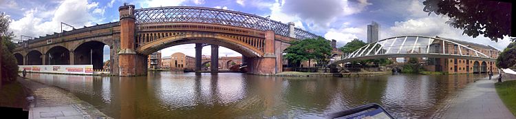 Panorama bridgewater canal castefield manchester
