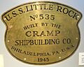 Photo of USS Little Rock CL92 Cramp Shipbuilding Plaque.
