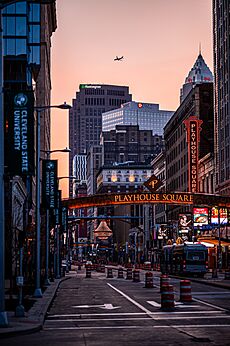 Playhouse Square at dusk