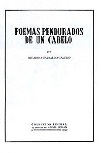 Poemas pendurados de un cabelo por Ricardo Carballo Calero, Colección Xistral, 1952