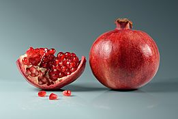 Pomegranate fruit - whole and piece with arils