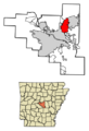 Pulaski County Arkansas Incorporated and Unincorporated areas Sherwood Highlighted 0563800