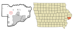 Location of Maysville, Iowa