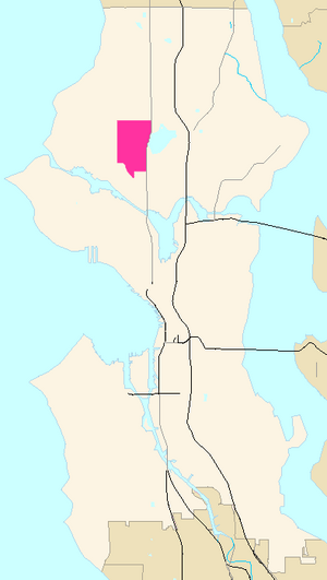 Phinney Ridge Highlighted in Pink