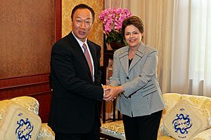 Terry Gou and Dilma Rousseff