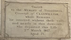 Theodosia, Countess of Clanwilliam memorial stone