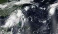 Three tropical cyclones Atlantic 2016-08-31