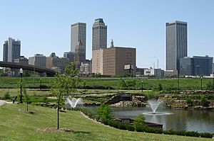 Downtown Tulsa's skyline in May 2008.