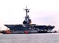 USS Lexington (AVT-16) putting out to sea in Pensacola, Florida, (USA), in 1987
