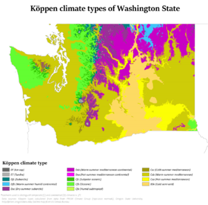 Washington State Köppen Climate Types (1991-2020)