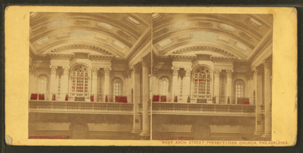 West Arch Street Presbyterian Church, (Presbyterian, Old School), Philadelphia. South-east corner of Arch and Eighteenth Streets, by McAllister & Brother