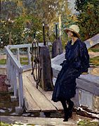 William Henry Margetson Girl by a Lock