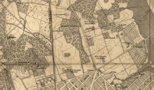 1861 Map Detail showing the Corcoran properties near Boundary Street NE and H Street NE