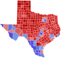 2018 United States Senate election in Texas results map by county