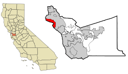 Location in Alameda County and the state of California