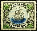 Barbados Ship 1905 issue