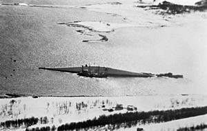 Battlehip Tirpitz capsized at Tromso c1944